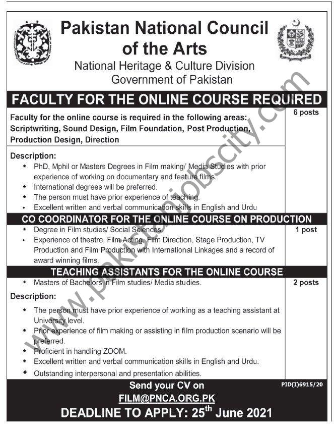 Pakistan National Council of The Arts Jobs 16 June 2021 Express Tribune