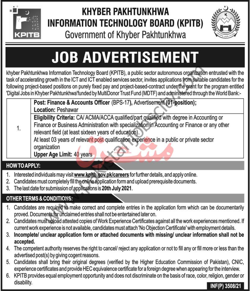 Khyber Pakhtunkhwa Information Technology Board KPITB Jobs 04 July 2021 Mashriq