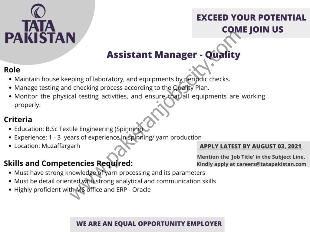 Tata Pakistan Jobs 30 July 2021