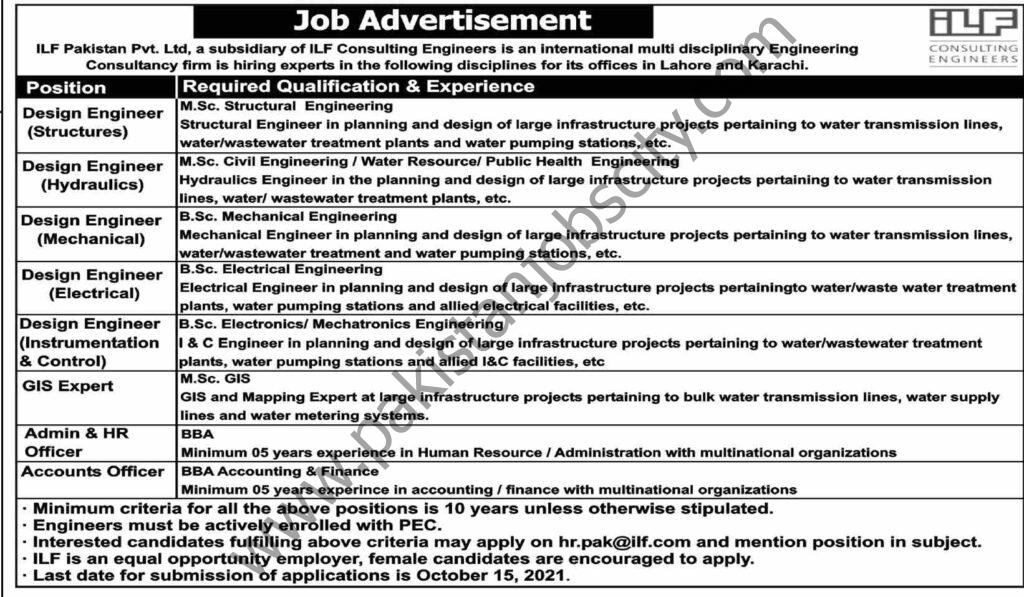 ILF Pakistan Pvt Ltd Jobs 19 September 2021 Dawn 01