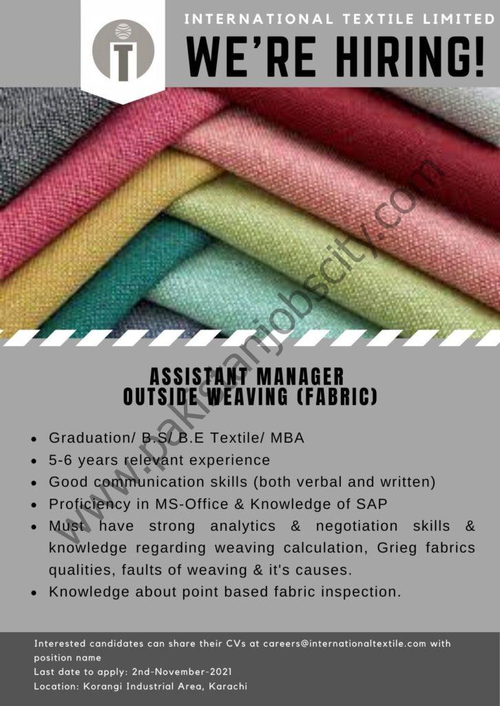 International Textile Ltd ITL Jobs 27 October 2021 02