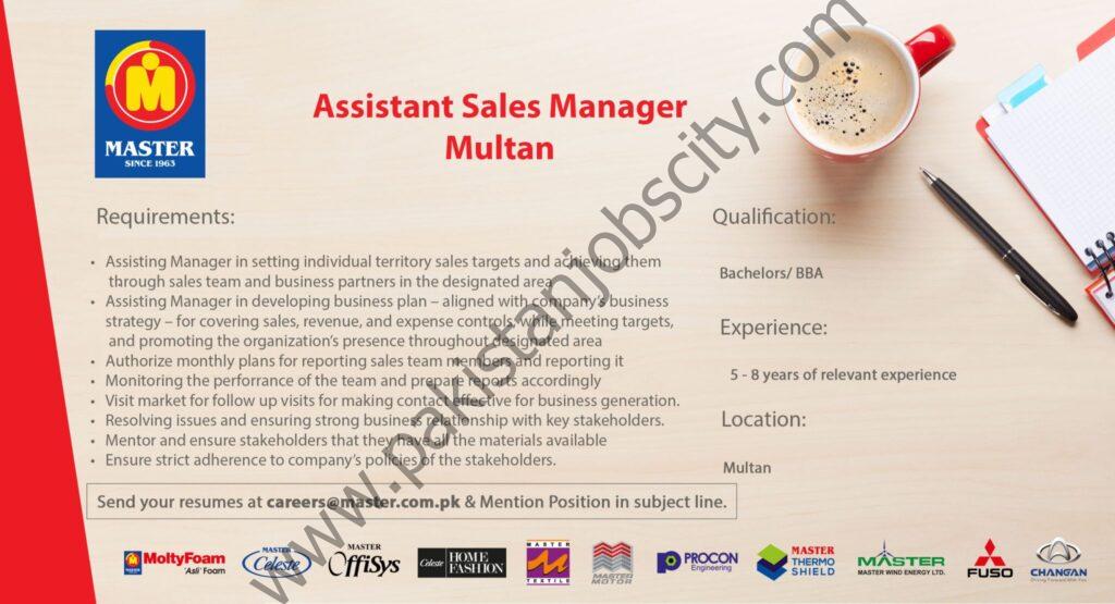 Master Group Of Companies Jobs Assistant Sales Manager 01
