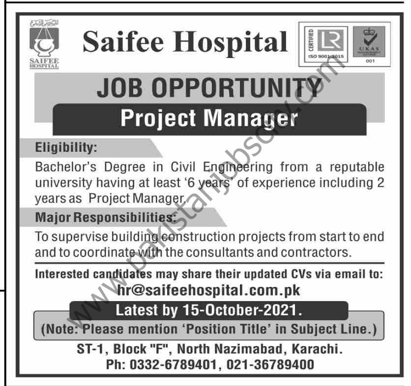 Saifee Hospital Jobs 03 October 2021 Dawn 01