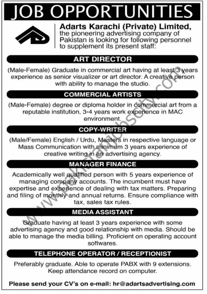 Adarts Karachi Pvt Ltd Jobs 21 November 2021 Dawn 01