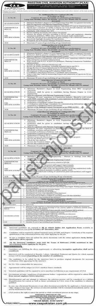 Pakistan Civil Aviation Authority PCAA Jobs 05 December 2021 Dawn