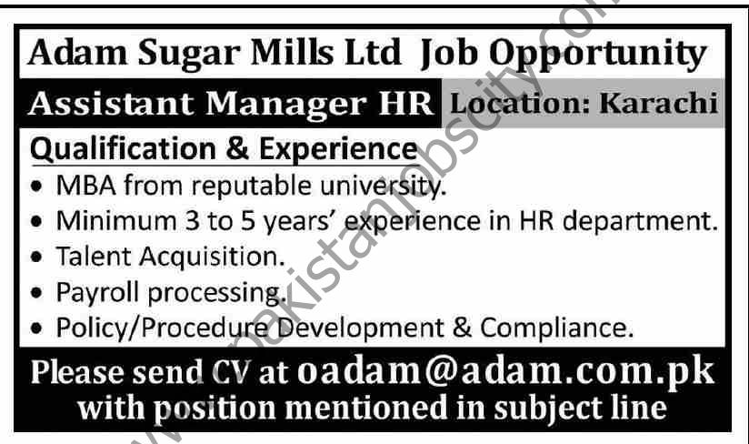 Adam Sugar Mills Ltd Jobs 16 January 2022 Dawn