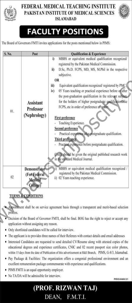 Federal Medical Teaching Institute Jobs 02 January 2022 Express