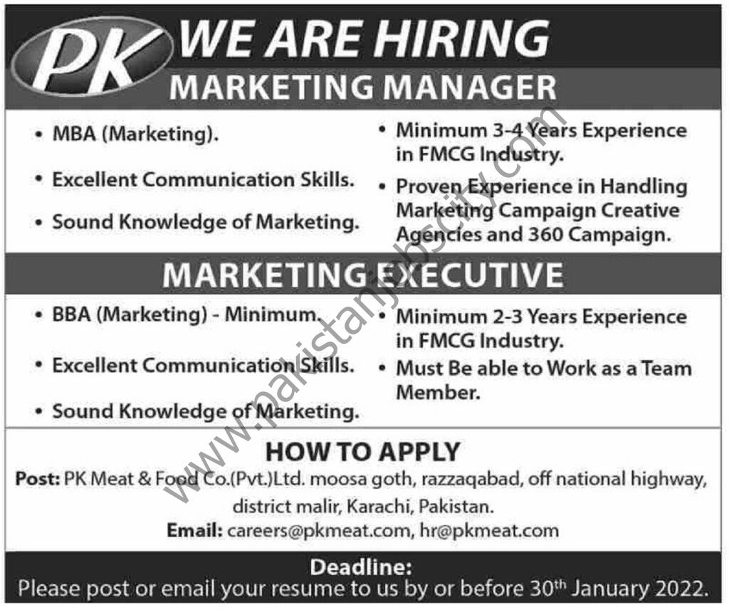 PK Meat & Food Co Pvt Ltd Jobs 23 January 2022 Dawn