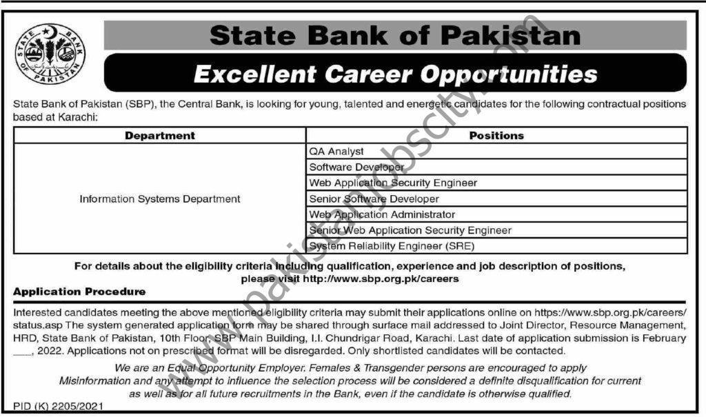 State Bank of Pakistan SBP Jobs 06 February 2022 Dawn 04