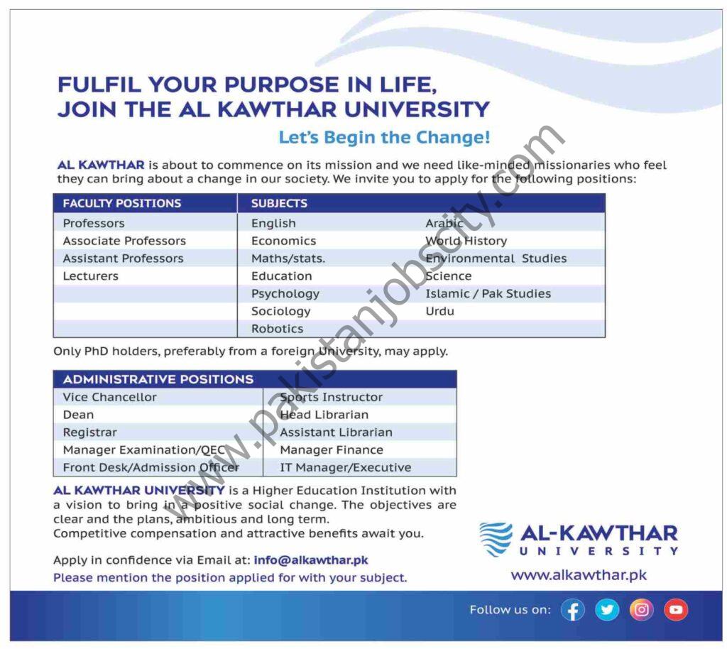 Al Kawthar University Jobs 06 March 2022 Dawn 01
