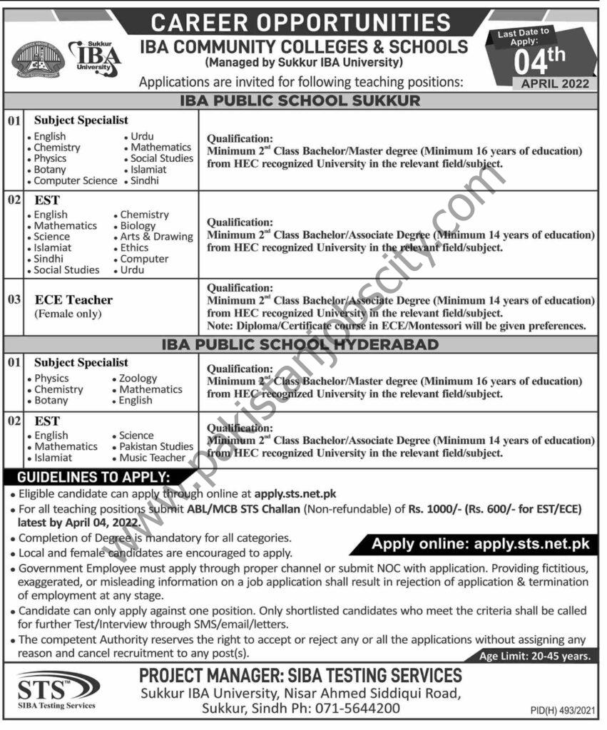 IBA Community Colleges & Schools Jobs 13 March 2022 Express 01