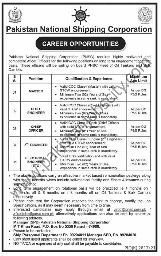 Pakistan National Shipping Corp PNSC Jobs 24 March 2022 Express 02