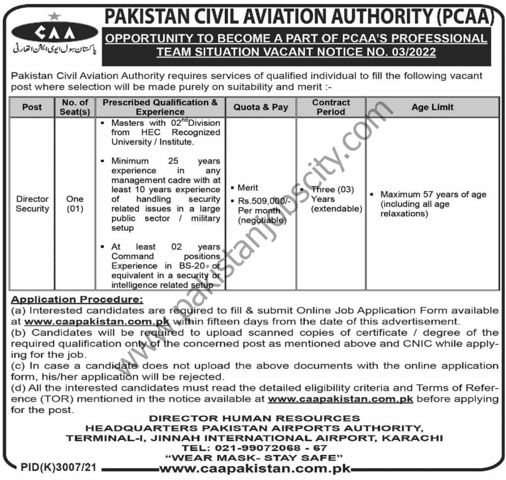 Pakistan Civil Aviation Authority PCAA Jobs 10 April 2022 Dawn 01