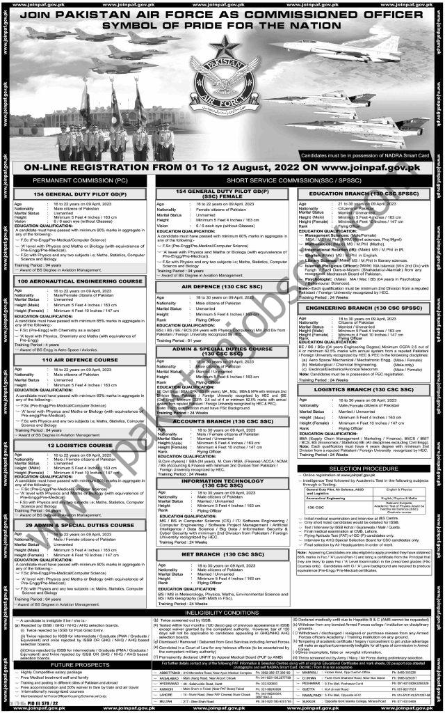 Join Pakistan Air Force PAF Jobs 31 July 2022 Express 1