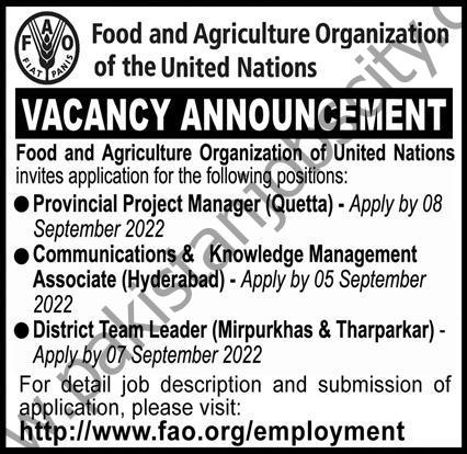 Food & Agriculture Organization of the United Nations Jobs 28 August 2022 Express 1