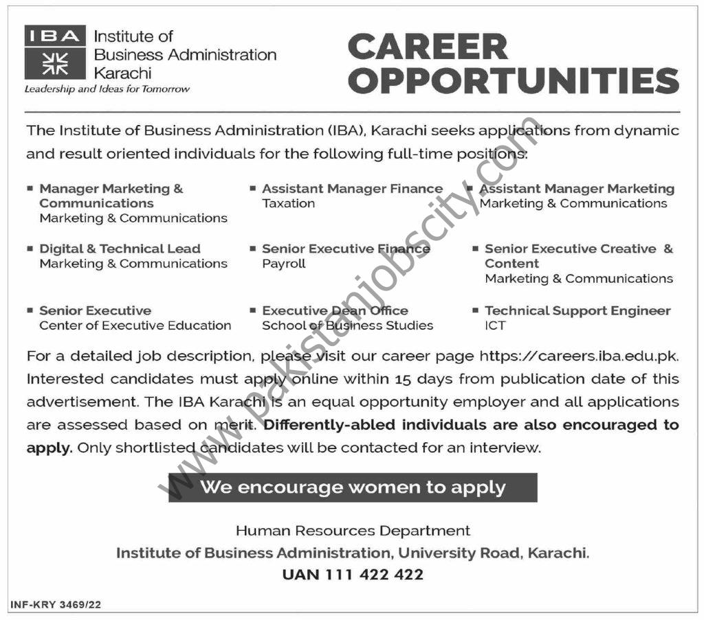 Institute of Business Administration IBA Jobs 28 August 2022 Dawn 1