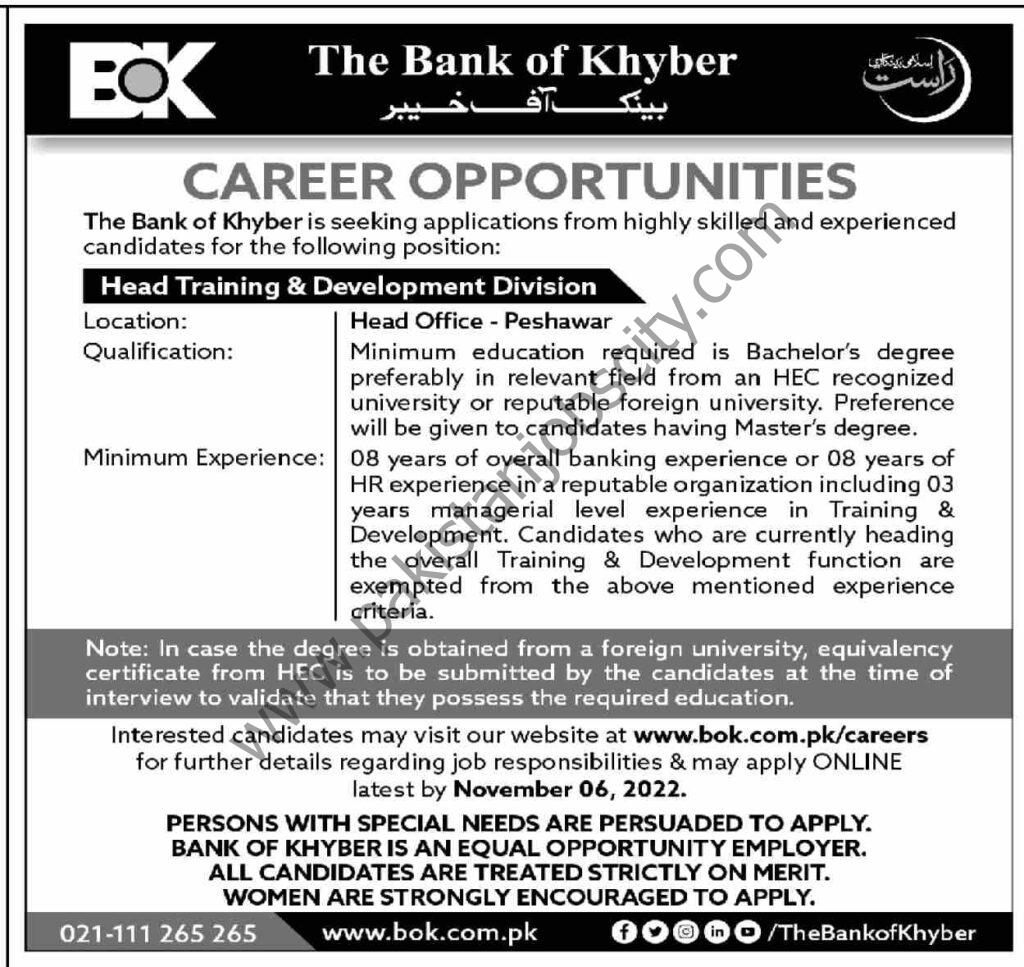 Bank of Khyber BOKJobs 23 October 2022 Dawn 1