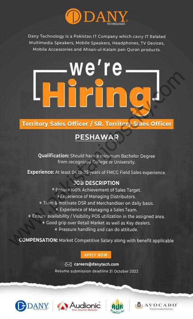Dany Technology Jobs Territory Sales Officer / Senior Sales Officer 1