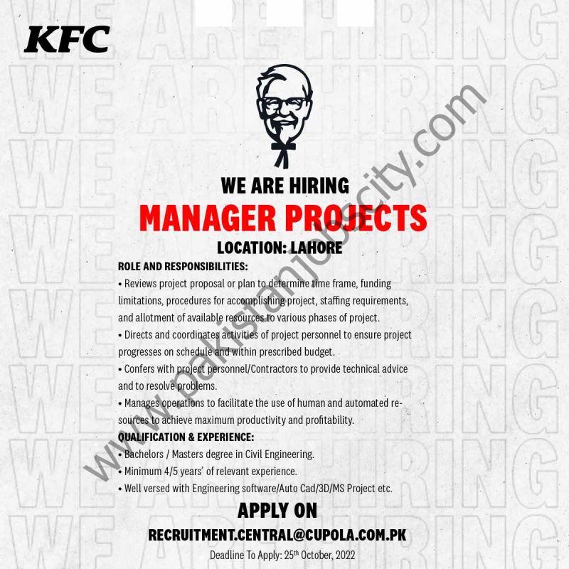 KFC Pakistan Jobs Manager Projects 1