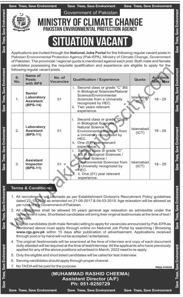 Ministry Of Climate Change Jobs 02 October 2022 Dawn 1