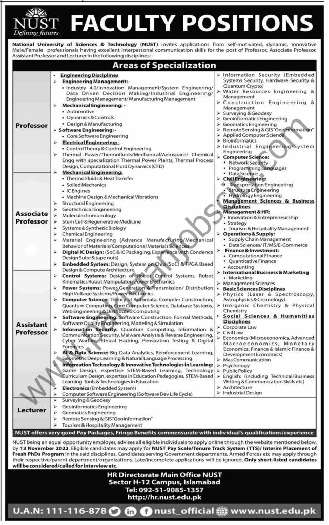 National University of Sciences & Technology NUST Jobs 30 October 2022 Dawn 1
