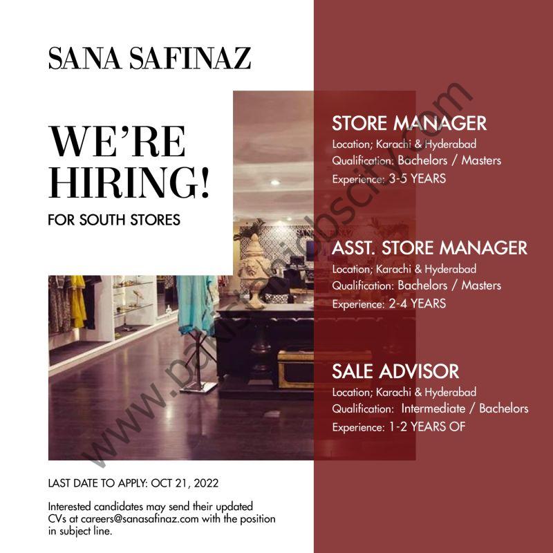 Sana Safinaz Jobs October 2022 1