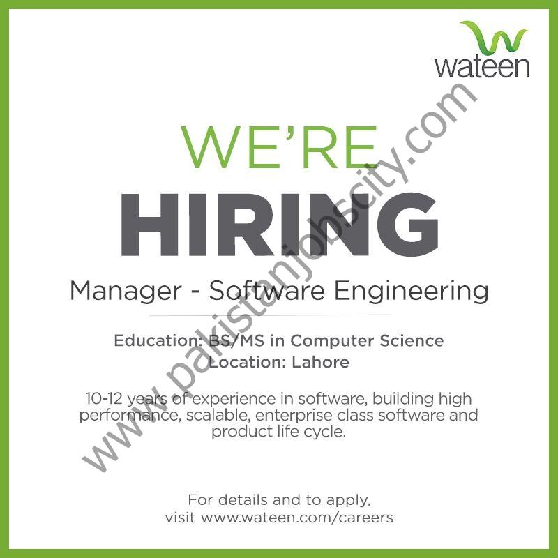 Wateen Telecom Pakistan Jobs Manager Software Engineering 1