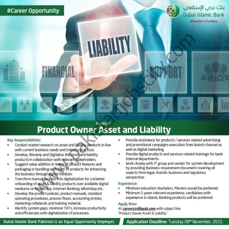 Dubai Islamic Bank Pakistan DIBP Jobs Product Owner Asset & Liability 1