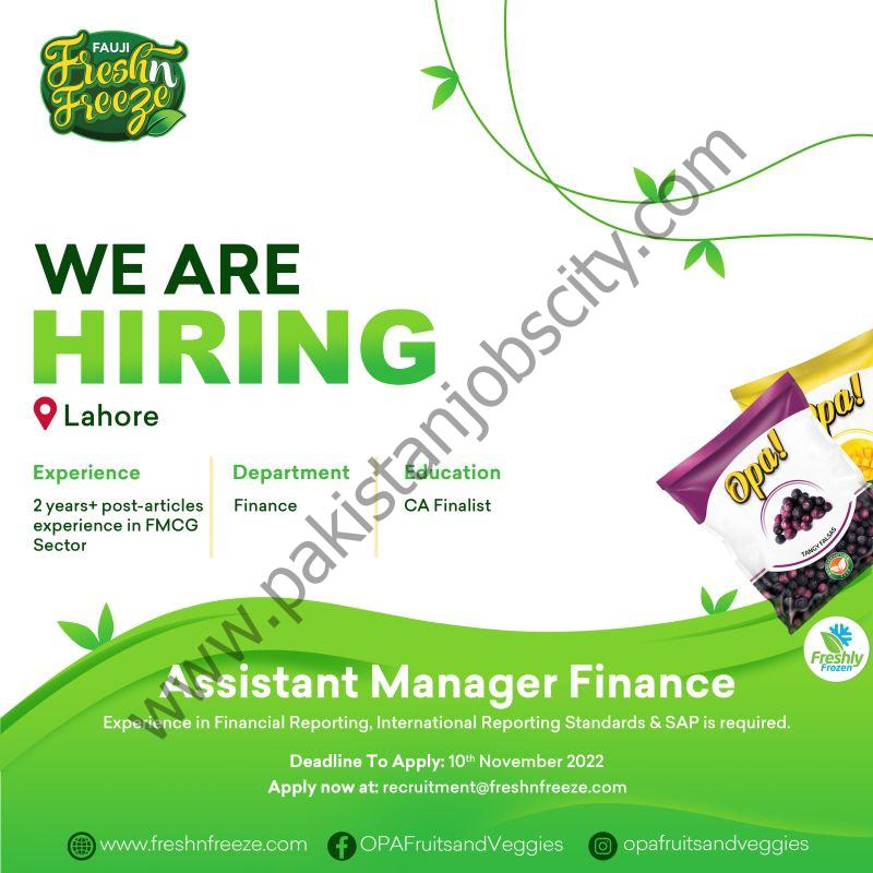 Fauji Fresh n Freeze Limited Jobs Assistant  Manager Finance 1