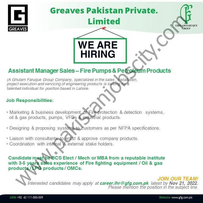 Greaves Pakistan Pvt Ltd Jobs Assistant Manager Sales 1