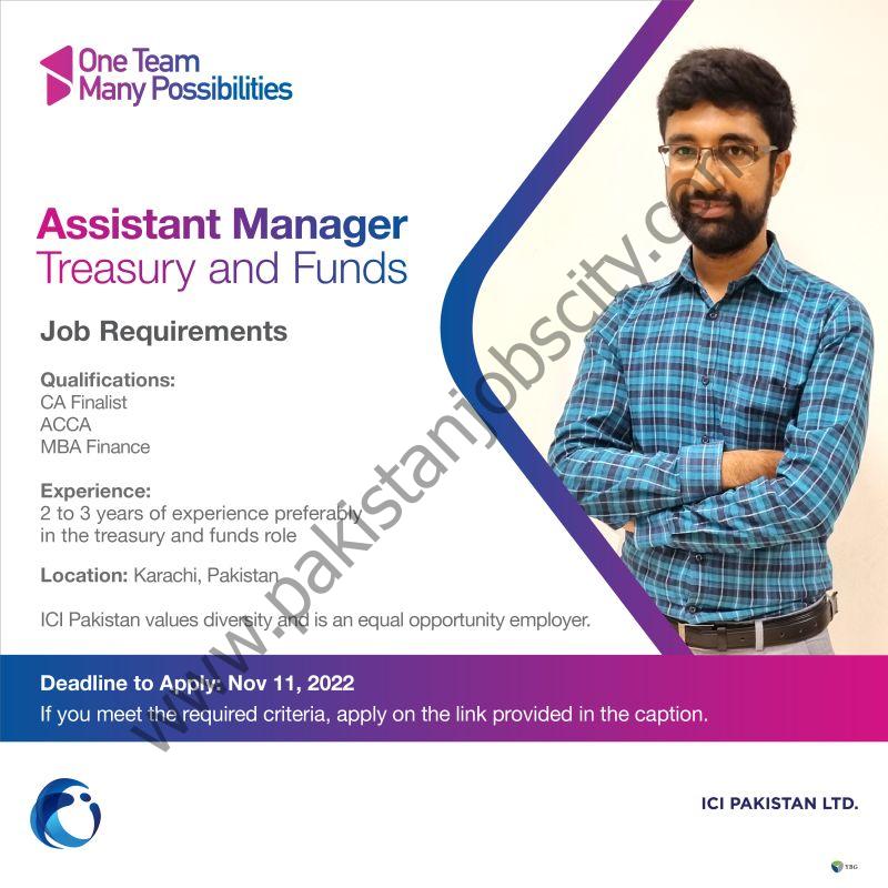 ICI Pakistan Limited Jobs Assistant Manager Treasury and Funds 1
