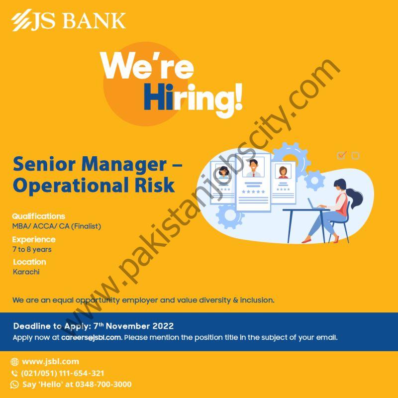 JS Bank Limited Jobs Senior Manager Operational Risk 1