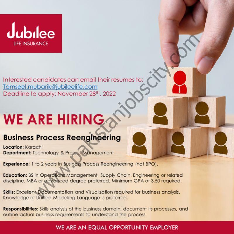 Jubilee Life Insurance Company Limited Jobs Business Process Reengineering 1