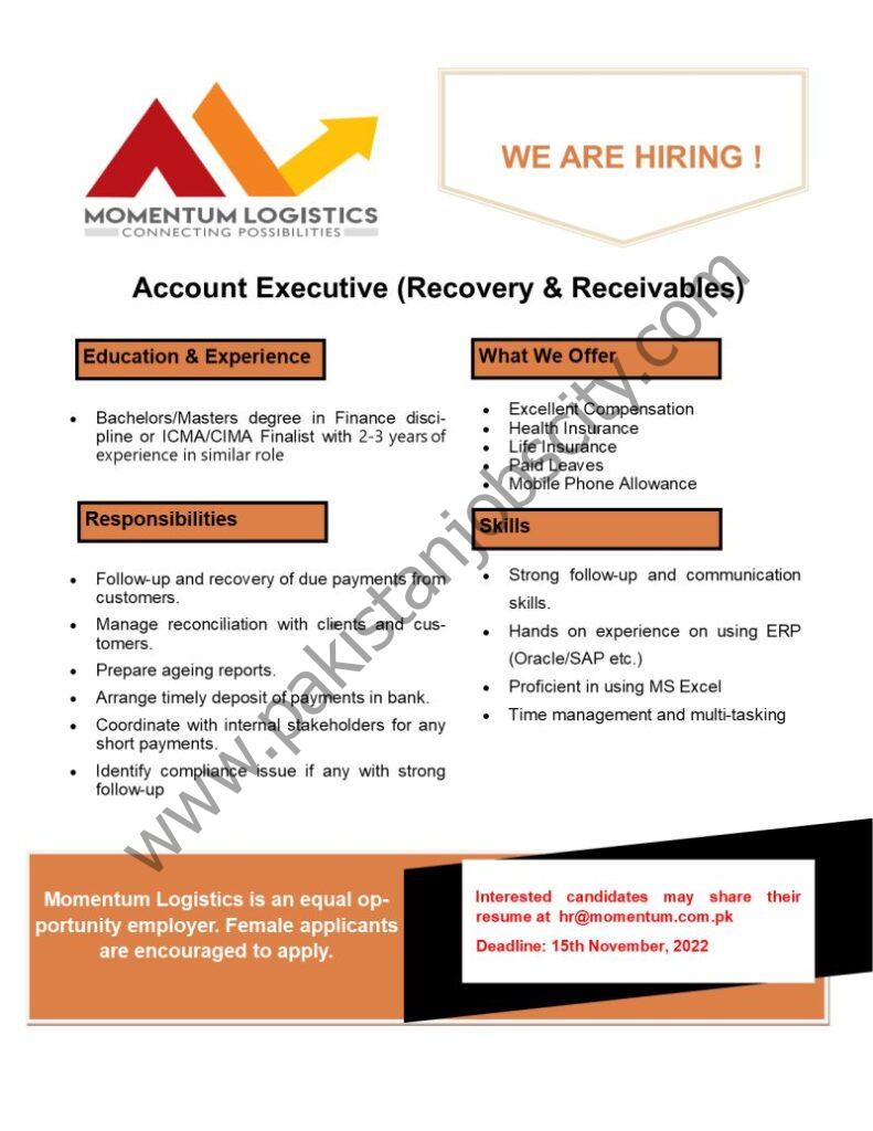 Momentum Logistics Pvt Ltd Jobs Accounts Executive 1
