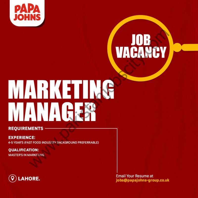 PapaJohns Group Jobs Marketing Manager 1