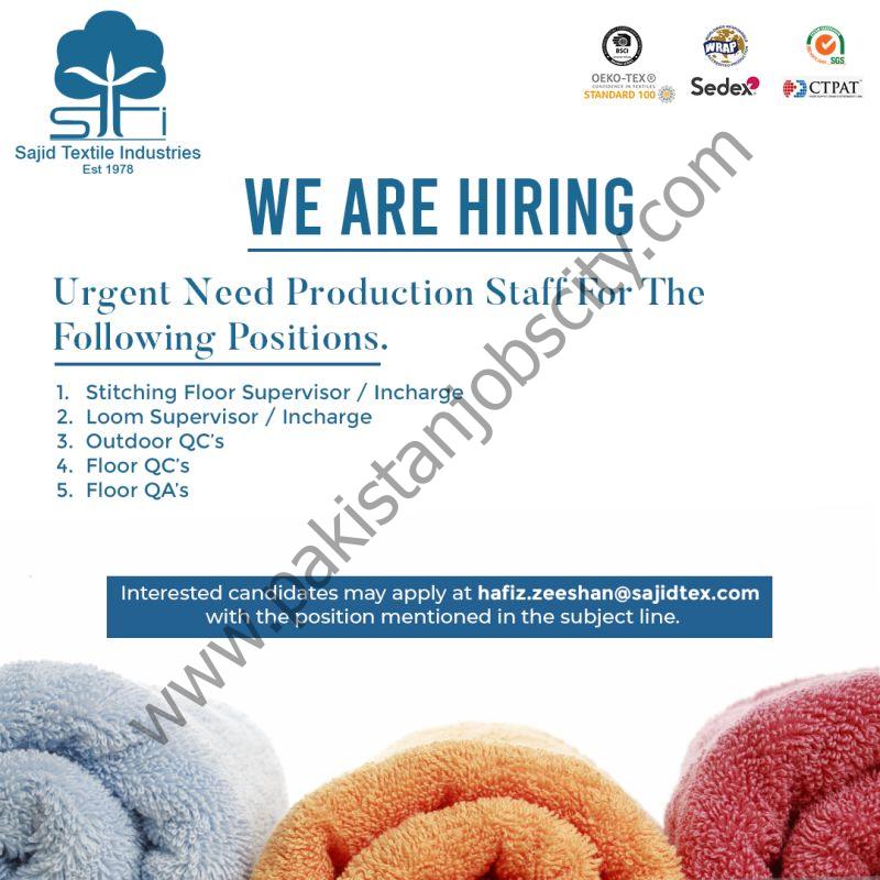 Sajid Textile Industries Jobs November 2022 1