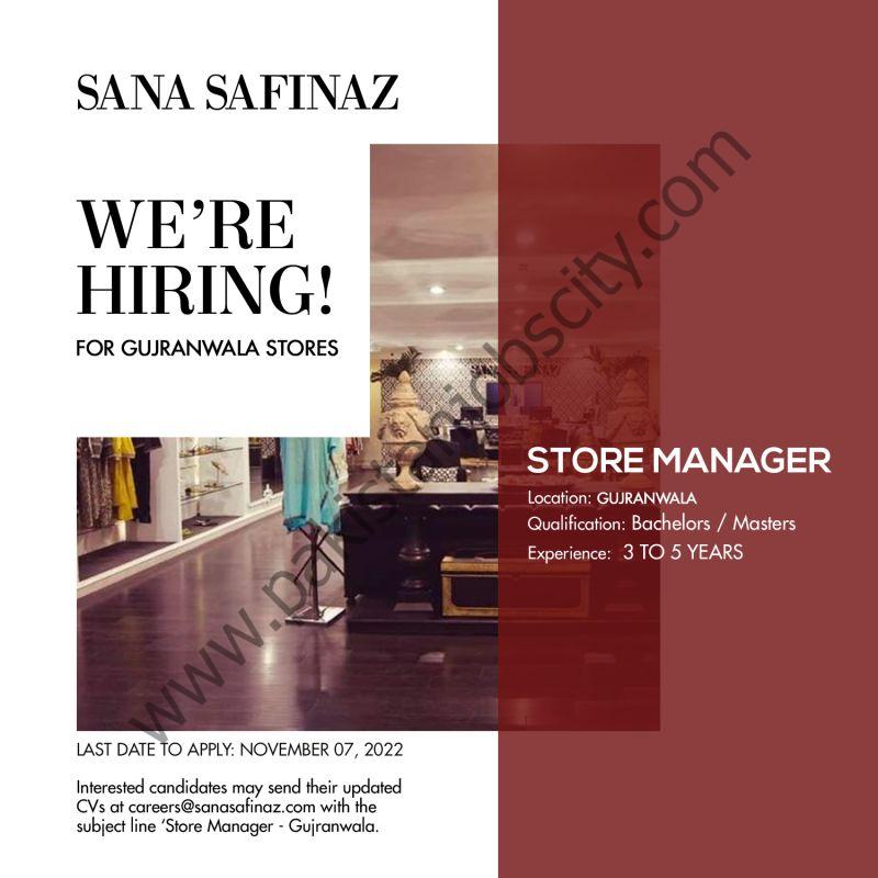 Sana Safinaz Jobs Store Manager 1