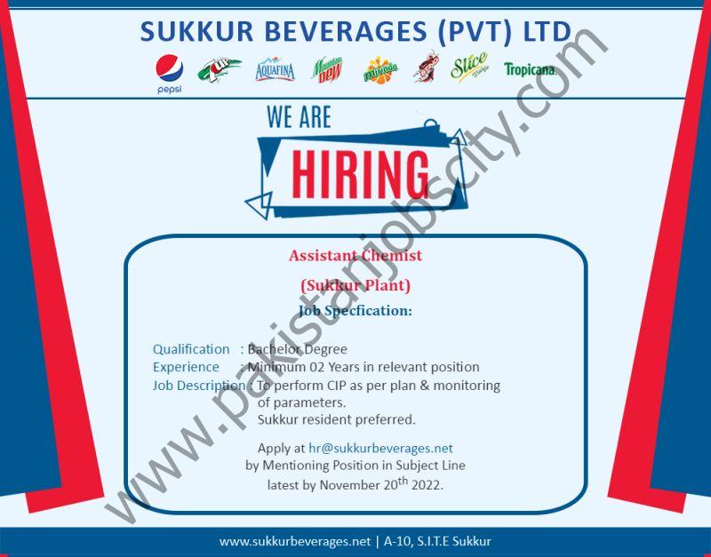 Sukkur Beverages Pvt Ltd Jobs November 2022 1