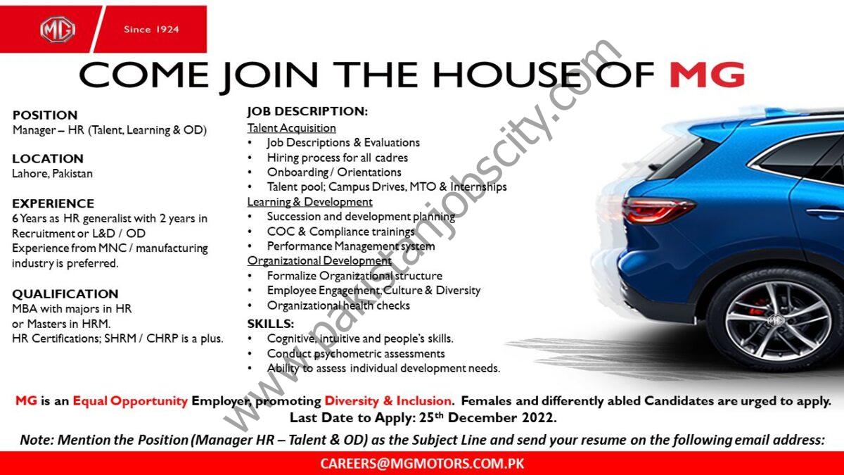 MG Motor Pakistan Jobs 21 December 2022 1