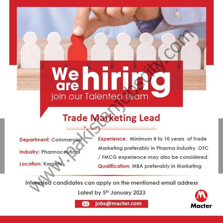 Macter International Pvt Ltd Jobs Trade Marketing Lead 1