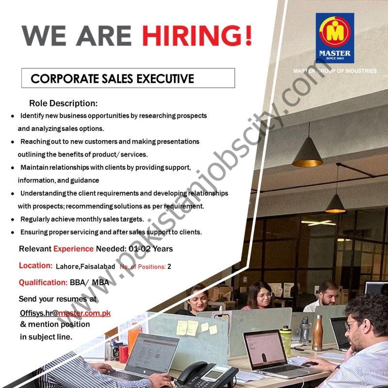 Master Group Of Companies Jobs Corporate Sales Executive 1