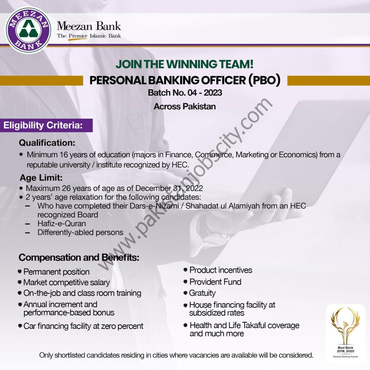Meezan Bank Limited Personal Banking Officer PBO Batch 2023 1