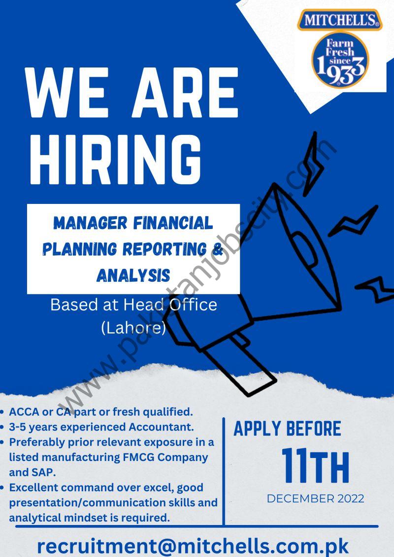 Mitchell's Fruit Farms Pvt Ltd Jobs Manager Financial Planning Reporting & Analysis 1