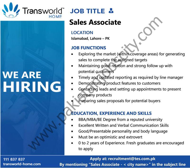 Transworld Home Jobs Sales Associate 1