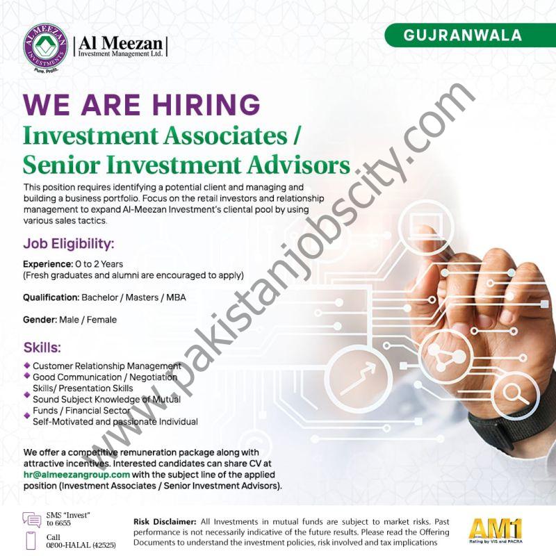 Al Meezan Investment Management Limited Jobs Investment Associate / Senior Investment Advisors 1