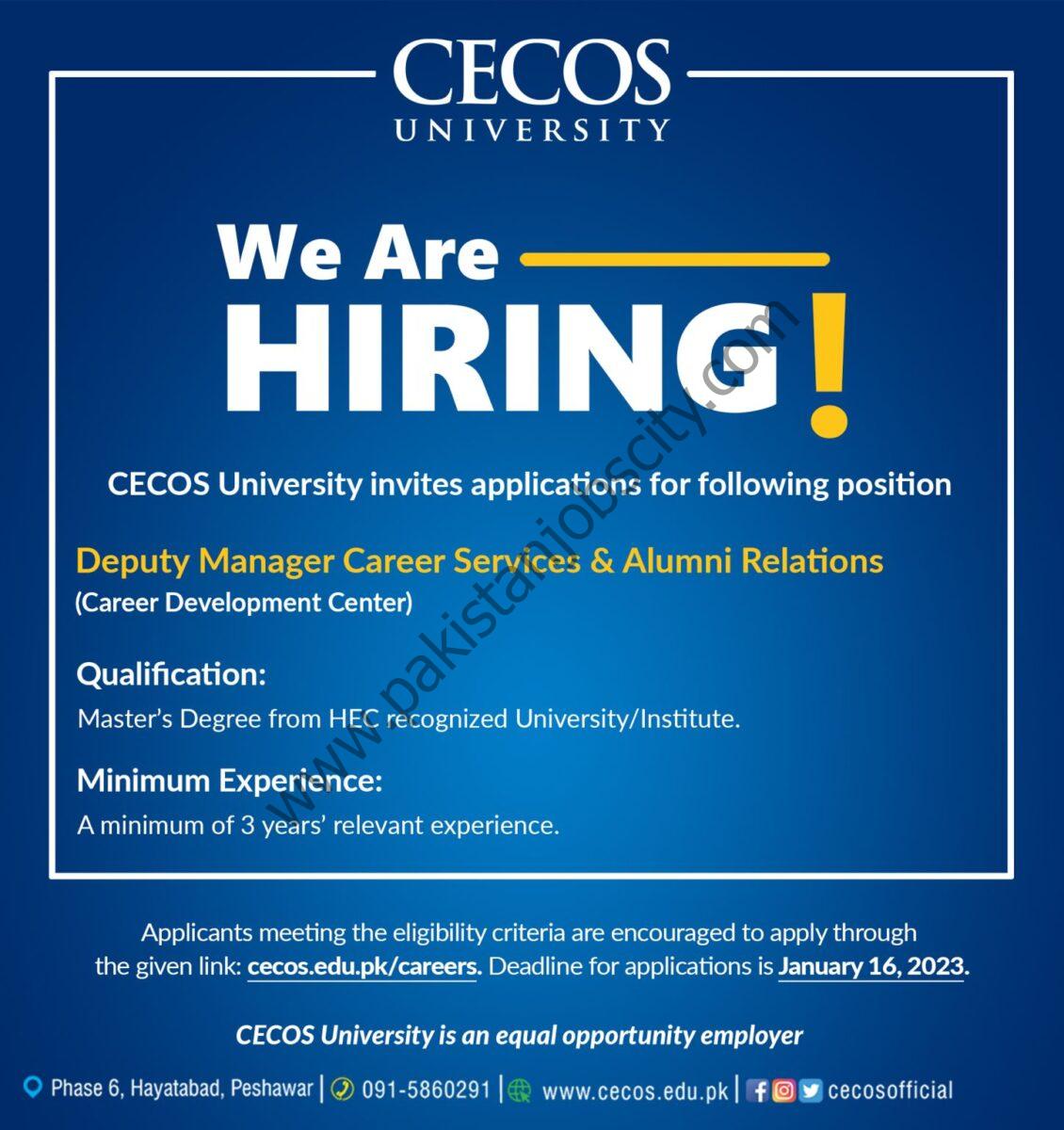 CECOS University Jobs 03 January 2023 1