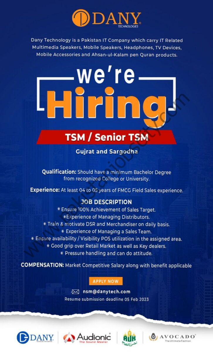 Dany Technologies Jobs TSM / Senior TSM 1