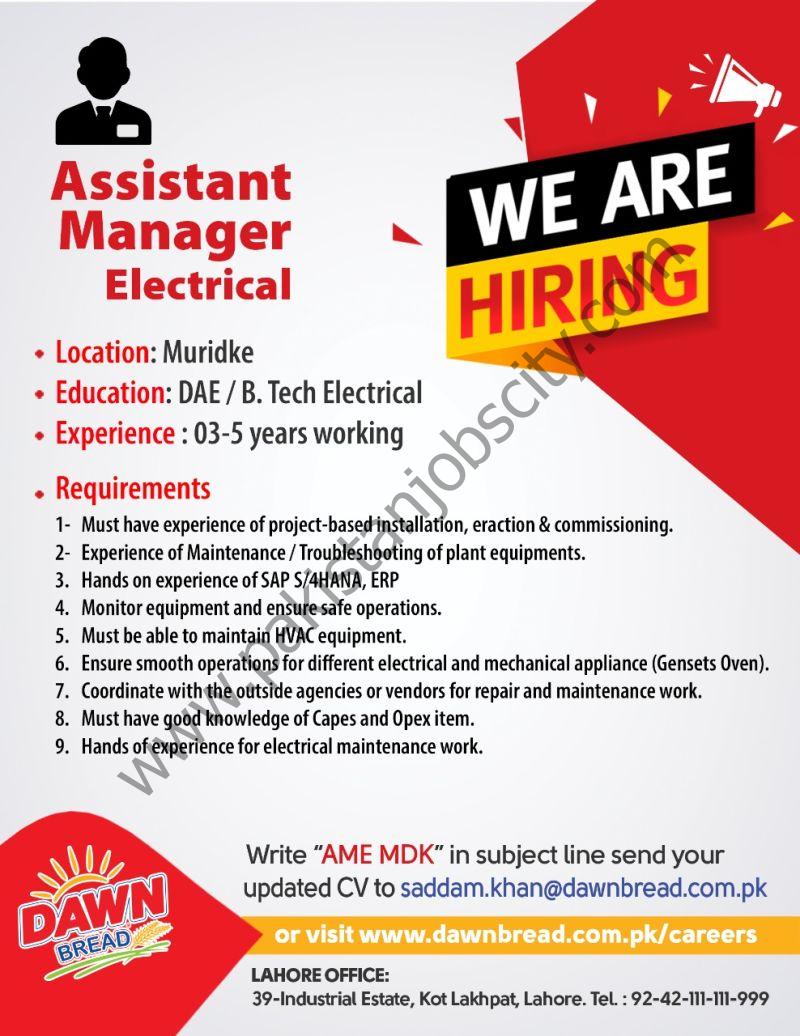 Dawn Bread Jobs Assistant Manager Electrical 1