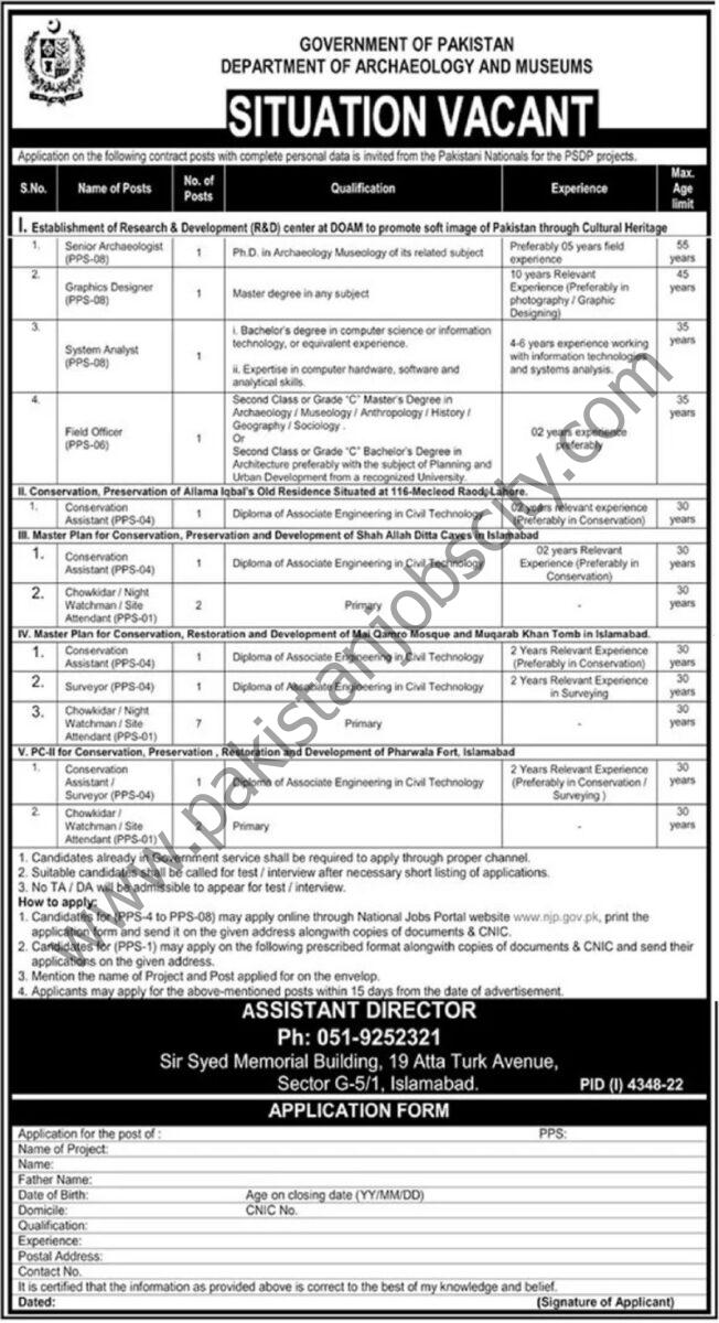 Dept of Archaeology & Museums Govt of Pakistan Jobs 15 January 2023 The News 1