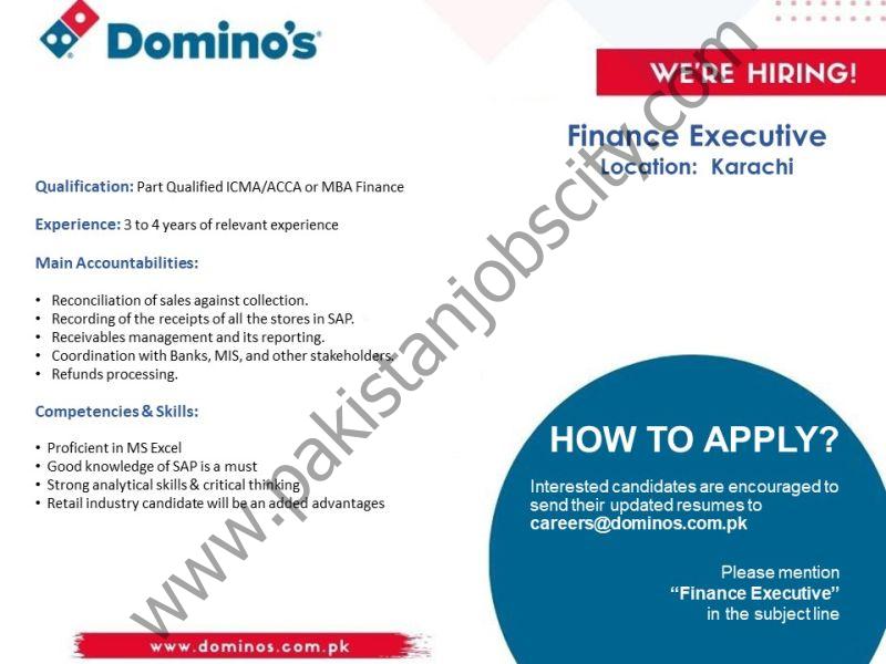 Domino's Pizza Pakistan Jobs Finance Executive 1